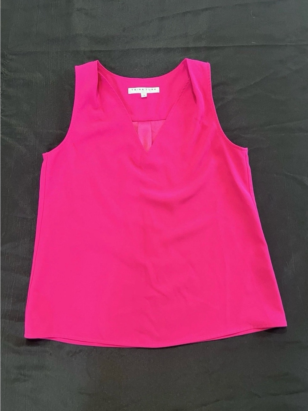 Trina Turk V-Neck Sleeveless Shell Top - Hot Pink